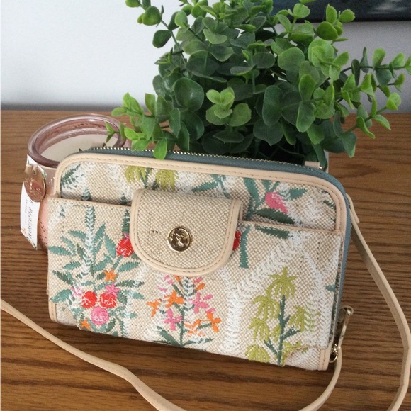 NWT Spartina Floral Embroidered Crossbody Bag - Picture 2 of 16